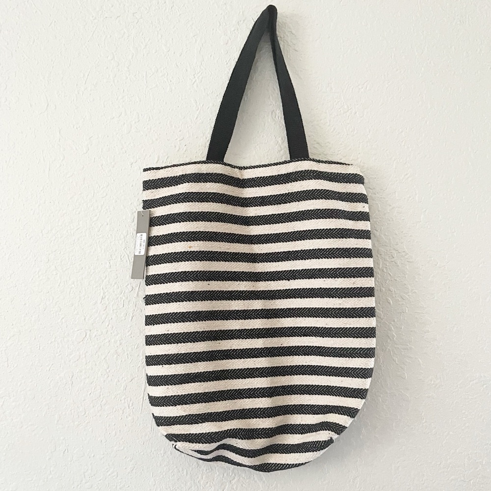 Boho East Of India Woven Beach Eco Stripe Tote Bag NWT